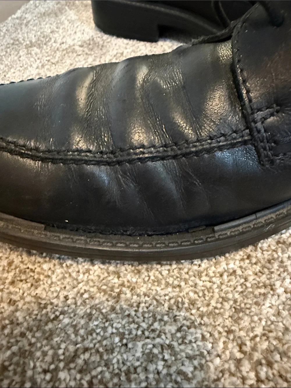 Ecco Men's Black Leather Lace-Up Oxfords
